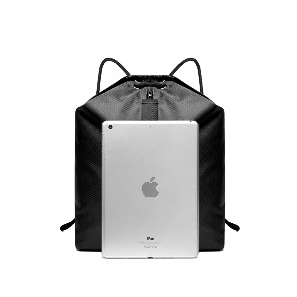 Kono Multi Access Drawstring Backpack - Black