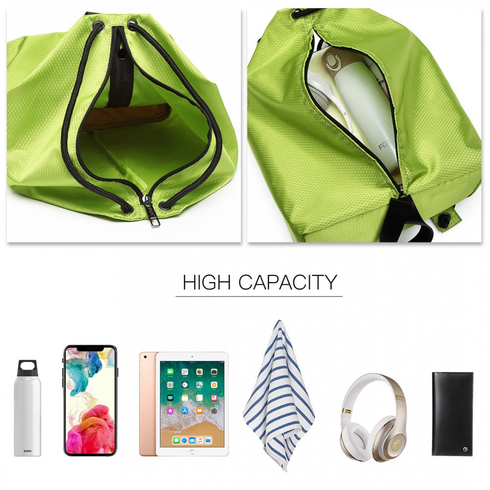 Kono Multi Access Drawstring Backpack - Green