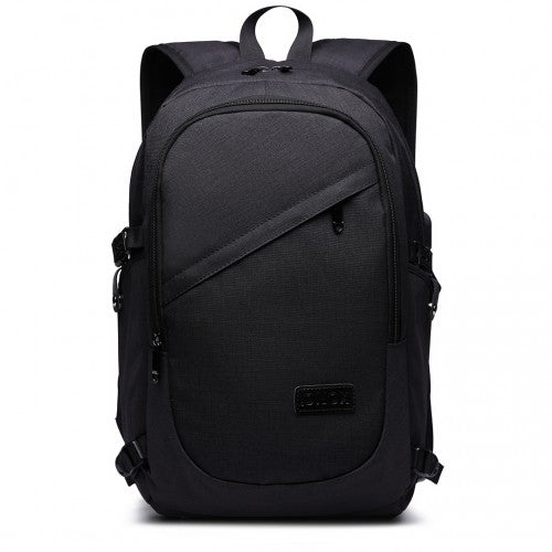 Kono Business Laptop Backpack With USB Charging Port - Black