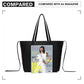 Miss Lulu Leather Look Two Way Tote Shoulder Bag - Black