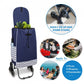 Kono 6 Wheel Push Shopping Trolley - Navy