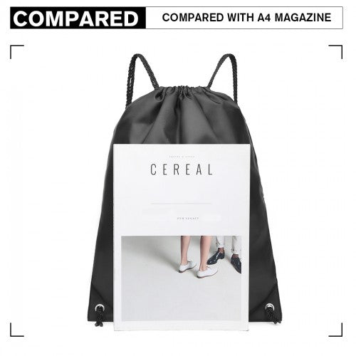 Kono Polyester Drawstring Backpack - Black