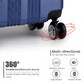 Kono 19-24-28 Inch Abs Hard Shell Suitcase 3 Pieces Set Luggage - Navy