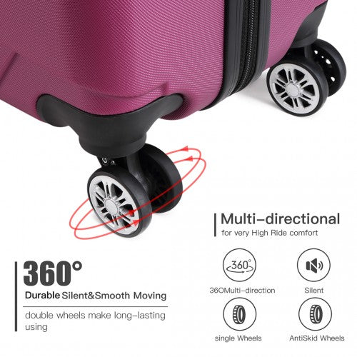 Kono 24 Inch Bandage Effect Hard Shell Suitcase - Purple