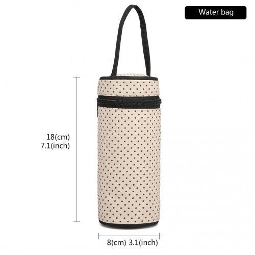 Miss Lulu Polyester 5 Pcs Set Maternity Baby Changing Bag Dot - Black