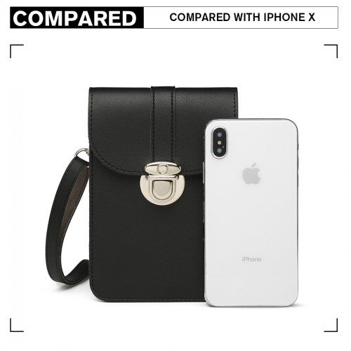 Miss Lulu Multi Use Purse Clutch Mini Shoulder Bag - Black