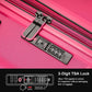 GinzaTravel Hardside Expandable Luggage with Spinner Wheels,TSA Lock,, Deep Pink, Carry-On 20-Inch