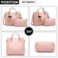 Miss Lulu Leather Look 2 In 1 Bucket Handbag - Pink