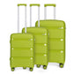 Kono Bright Hard Shell PP Suitcase 3 Pieces Set - Classic Collection - Green