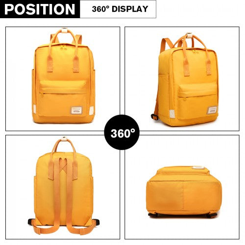 Kono Large Polyester Laptop Backpack - Yellow