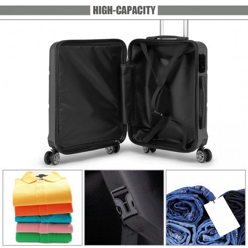 Kono Abs Sculpted Horizontal Design 24 Inch Suitcase - Grey