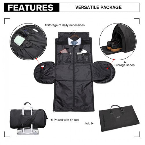Kono Travel Suit Garment Duffle Bag - Black