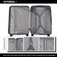 Kono 20 Inch Bandage Effect Hard Shell Suitcase - Black