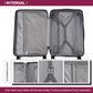 Kono 24 Inch Bandage Effect Hard Shell Suitcase - Purple