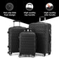 Hard Shell Cabin Carry On Suitcase 55 cm 2.5 kg 35 litres 4 Wheels with Built in 3 Digit Combination Lock, Approved for Ryanair, easyJet, British Airways & More (Black)