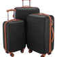HAUPTSTADTKOFFER - Wannsee - Set of 3 Hard-side Luggages Trolley Hardside Suitcase 4 Wheel Spinner, TSA Lock, (S/M/L), Black