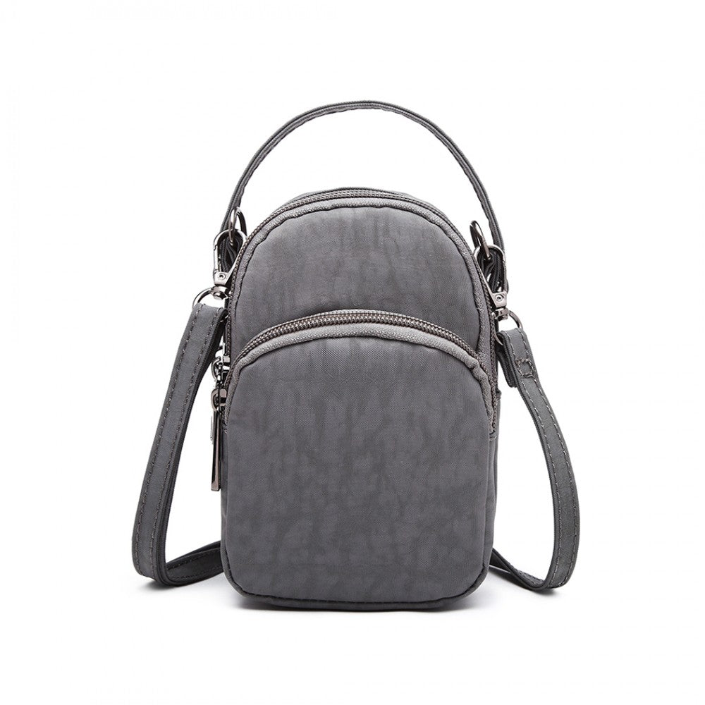 Kono Compact Multi Compartment Cross Body Bag - Grey
