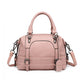 Miss Lulu Leather Look Shoulder Bag - Pink