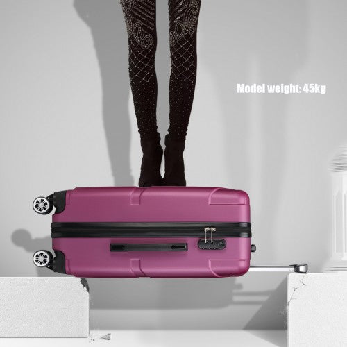 Kono 24 Inch Bandage Effect Hard Shell Suitcase - Purple