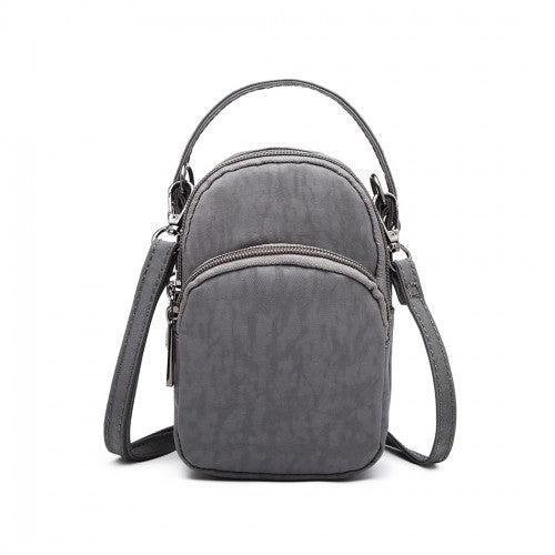 Kono Compact Multi Compartment Cross Body Bag - Grey