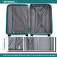 Kono 28 Inch Bright Hard Shell Pp Suitcase - Classic Collection - Blue/Green