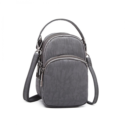 Kono Compact Multi Compartment Cross Body Bag - Grey