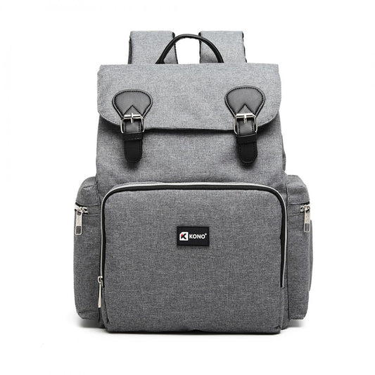 Kono Travel Baby Changing Backpack With USB Charging Interface - Grey