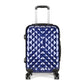 Kono Multifaceted Diamond Pattern Hard Shell 20 Inch Suitcase - Navy