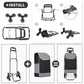 Kono 6 Wheel Push Shopping Trolley - Black