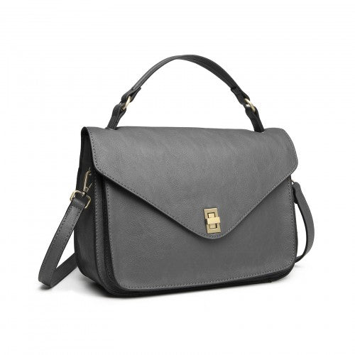 Miss Lulu Functional Satchel Handbag - Grey