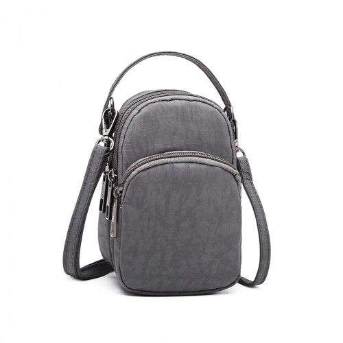 Kono Compact Multi Compartment Cross Body Bag - Grey
