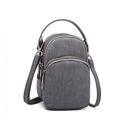 Kono Compact Multi Compartment Cross Body Bag - Grey