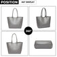 Miss Lulu Textured Leather Look 2 Piece Tote And Shoulder Bag Set - Grey