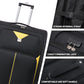 ATX Luggage Suitcase Large Expandable Durable Lightweight Suitcase with 4 Dual Spinner Wheels and Built-in 3 Digit Combination Lock (Black/Yellow, 28 Inches, 109 Liters)