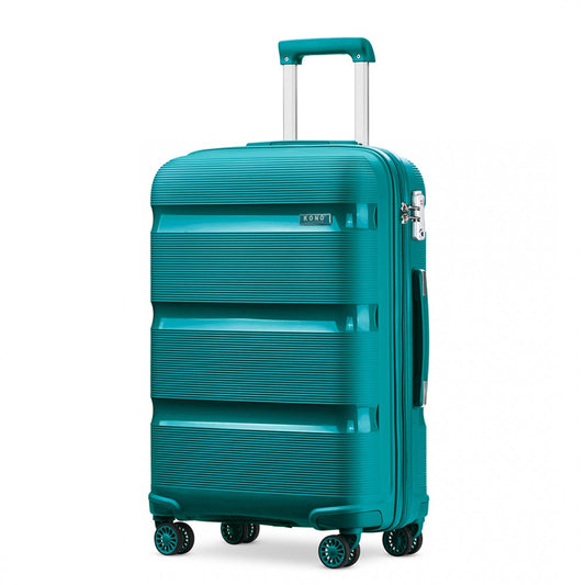 Kono 24 Inch Bright Hard Shell Pp Suitcase - Classic Collection - Blue/Green