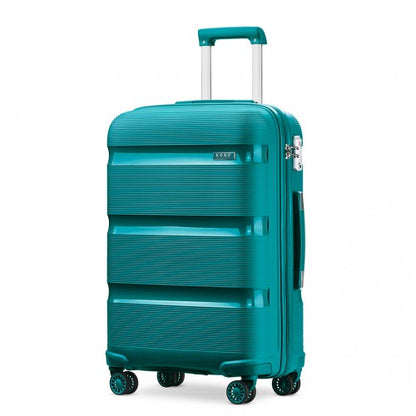 Kono 20 Inch Cabin Size Bright Hard Shell PpPSuitcase - Classic Collection - Blue/Green