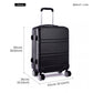 Kono Abs Sculpted Horizontal Design 3 Piece Suitcase Set - Black