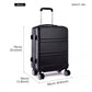 Kono Abs Sculpted Horizontal Design 3 Piece Suitcase Set - Black