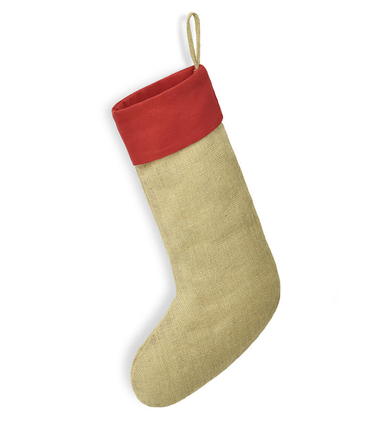 Brand Lab Jute Stocking - Natural/Red