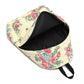 Miss Lulu Large Backpack Flower Polka Dot  -Biege