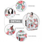 Miss Lulu Large Backpack Flower Polka Dot - White