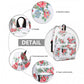 Miss Lulu Large Backpack Flower Polka Dot - White