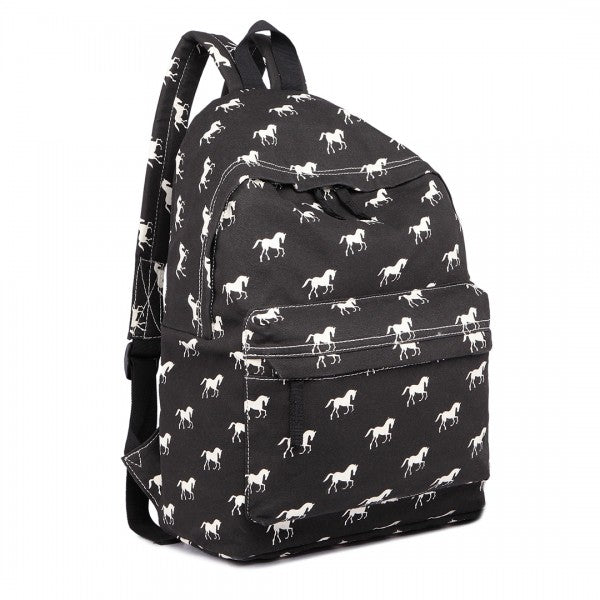 Miss Lulu Large Backpack Horse Black