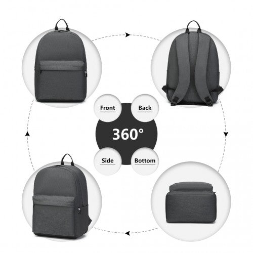 Kono Large Functional Basic Backpack - Dark Grey
