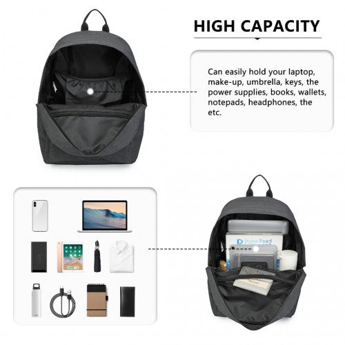 Kono Large Functional Basic Backpack - Dark Grey