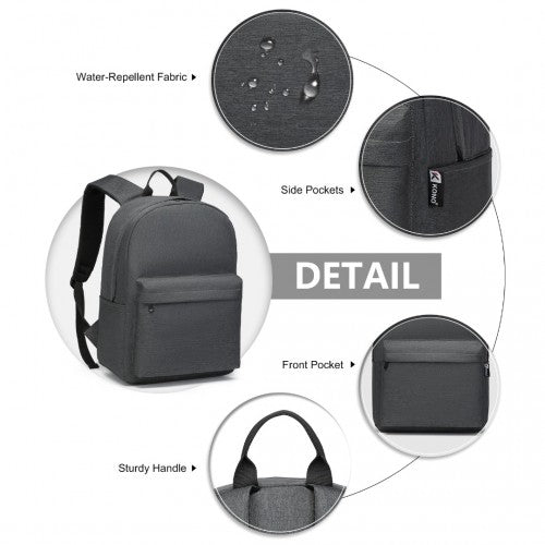 Kono Large Functional Basic Backpack - Dark Grey