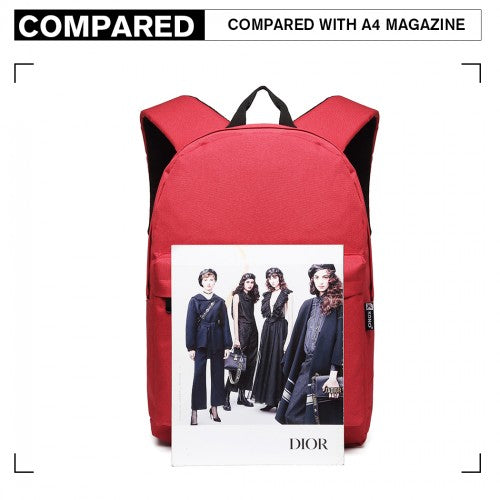 Kono Large Functional Basic Backpack - Red