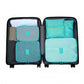 Kono 6 Piece Polyester Travel Luggage Organiser Bag Set - Blue