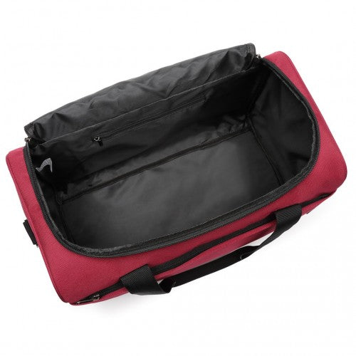 Kono Structured Travel Duffle Bag - Burgundy