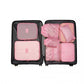 Kono 8 Piece Polyester Travel Luggage Organiser Bag Set - Pink